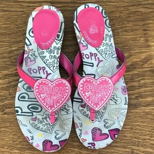 Coach | 6 Poppy Pink Flip Flop Sophie Sandals